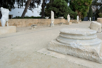 View of the archaeological site of Carthage located at Byrsa Hill, in the heart of the Tunis...