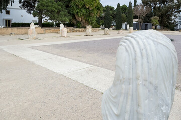View of the archaeological site of Carthage located at Byrsa Hill, in the heart of the Tunis...