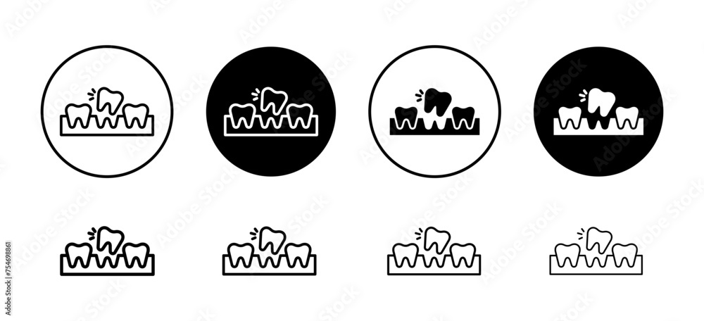 Poster extraction tooth icon vector set collection for web