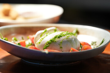 Mozzarella cheese with herbs