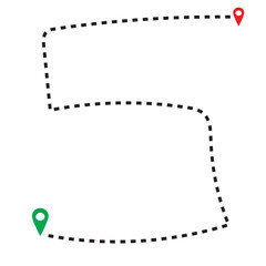 Distance solid icon, navigation and route, map pointer vector graphics.