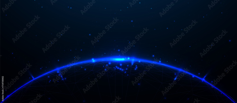Poster abstract world map. global business data connections. telecommunication network map. lines and trian