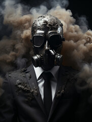 person in gas mask - obrazy, fototapety, plakaty