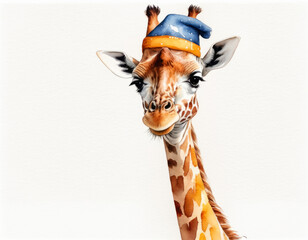 cartoon giraffe in a cap