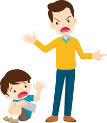 parent angry scold to kid addicted mobile phone