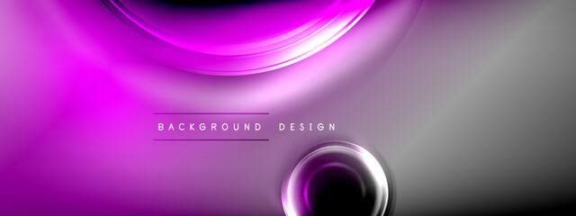 Circles lines and bubbles on bright glowing effect gradient with light and shadow effects. Dynamic interplay of light, shadow and depth. Futuristic and rhythmic technology design