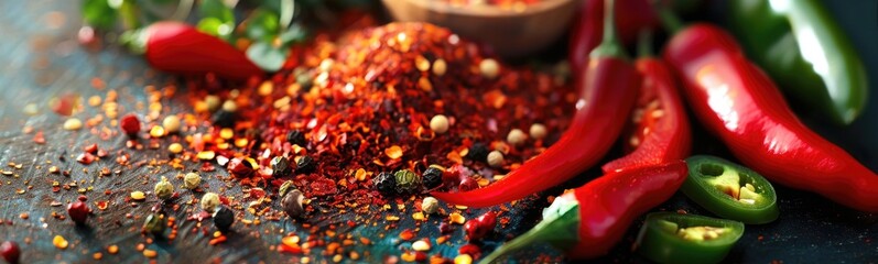 Jalapeno hot spices background  - obrazy, fototapety, plakaty