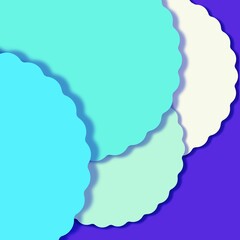 Blue paper cut circle shaped layer background