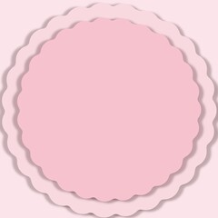 pink wavy circle frame abstract background