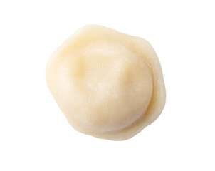Boiled dumplings isolated on white background. Top view
