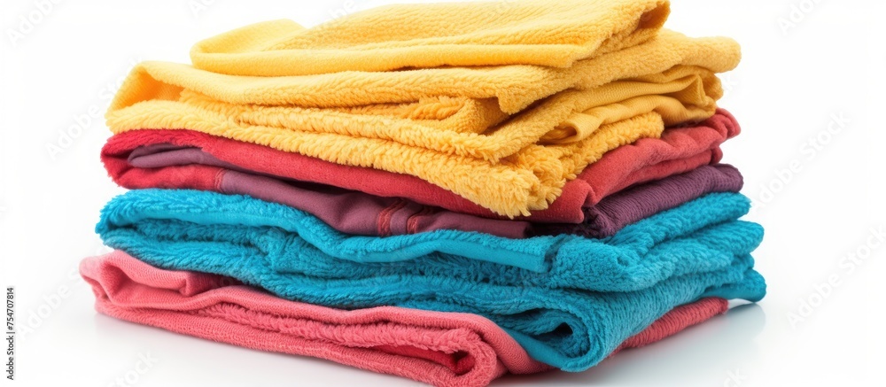 Aufkleber a neat stack of towels folded on top of each other, showcasing a tidy and organized arrangement of h