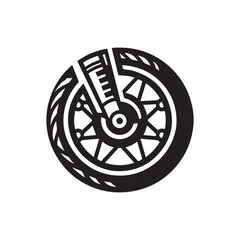 Motorcycle wheel icon vector - obrazy, fototapety, plakaty