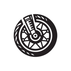 Fotobehang Motorcycle wheel icon vector © iconair