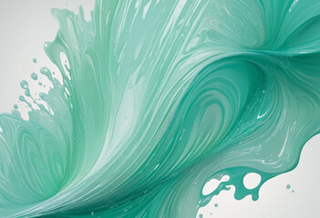 Fototapeta na wymiar an intriguing splash of mint green and seafoam blue abstract shape
