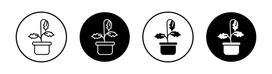 Withered plant icon mark in filled style