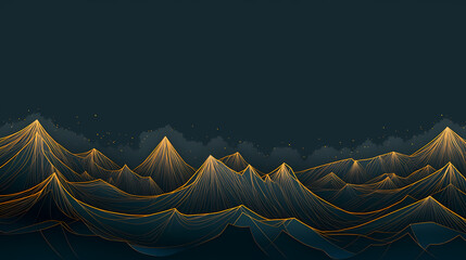 Abstract mountain peaks on dark background