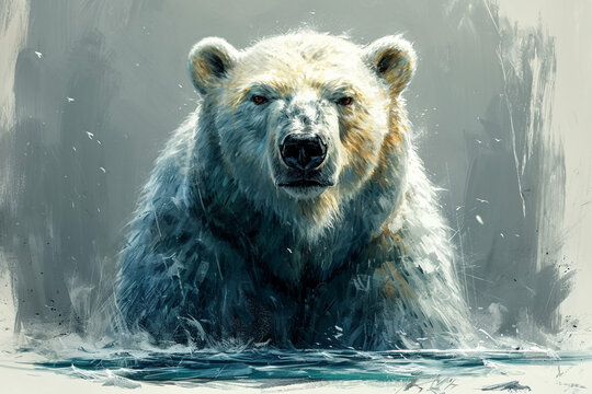 Bear animal watercolor painting