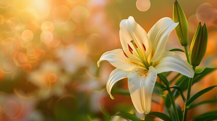 spring lily flower nature background