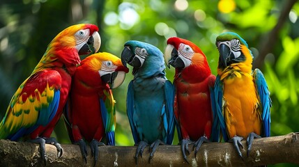 Vibrant Parrot Gathering
