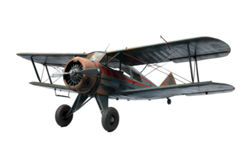 Biplane isolated on transparent background