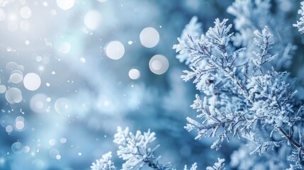 Iced blue winter background