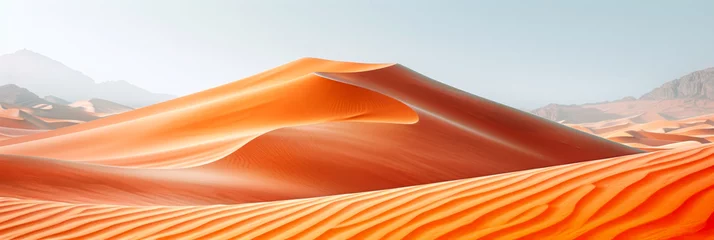 Foto op Canvas Panorama of desert landscape and sand dune, Nature background with sandy hills web banner template. © torjrtrx