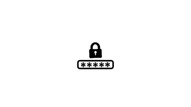 Password icon, Typing wrong and right password icon animation. Security key symbol animation.