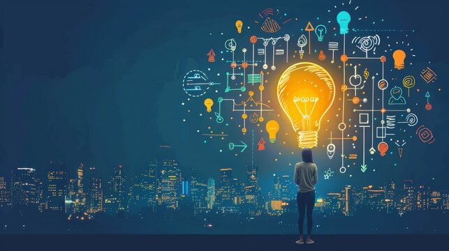 An entrepreneur presenting a revolutionary tech start-up idea