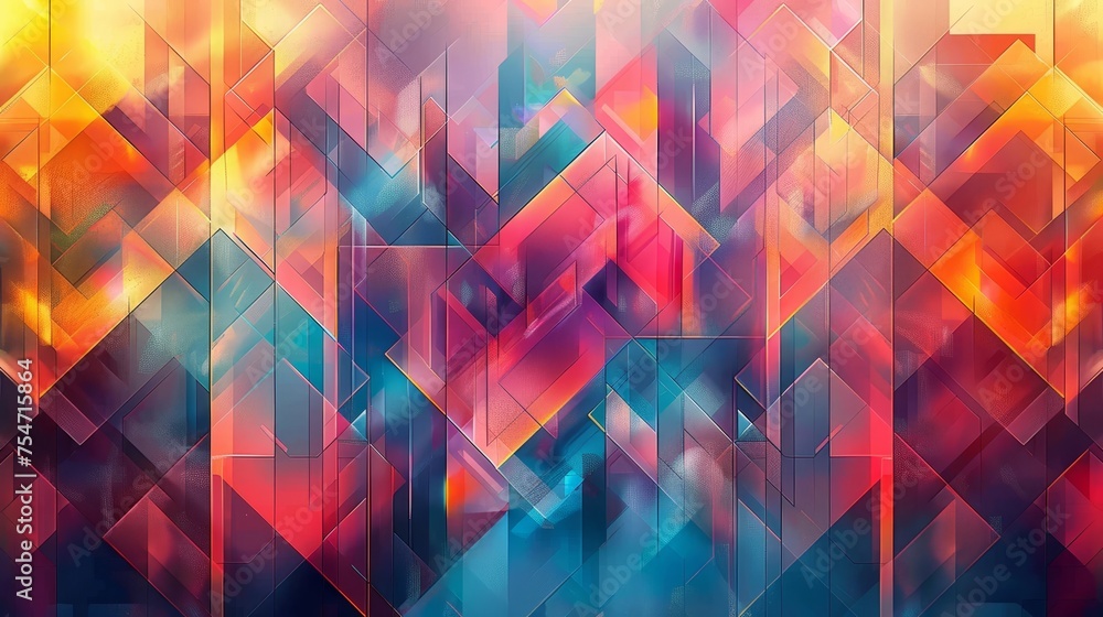 Poster an explosion of colorful geometric patterns