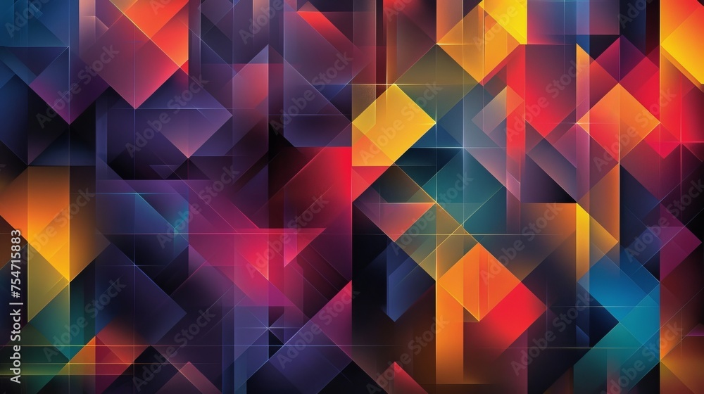 Poster an explosion of colorful geometric patterns