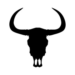 Fototapeta premium Bull skull vector silhouette