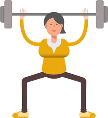 Woman Character Lifting Barbell

