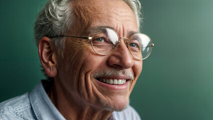Obraz premium Elderly person smiling, old aged man portrait