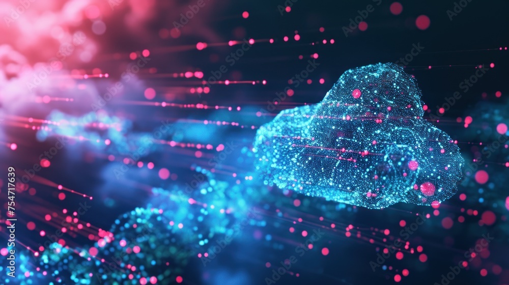 Poster cloud storage ,circuit background data processing technology and cloud computing