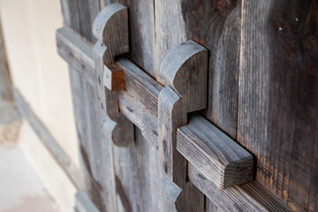 Close-up of the traditional Korean door lock