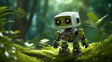 Little robot in the forest