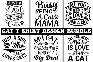 cat  t shirt design bundle