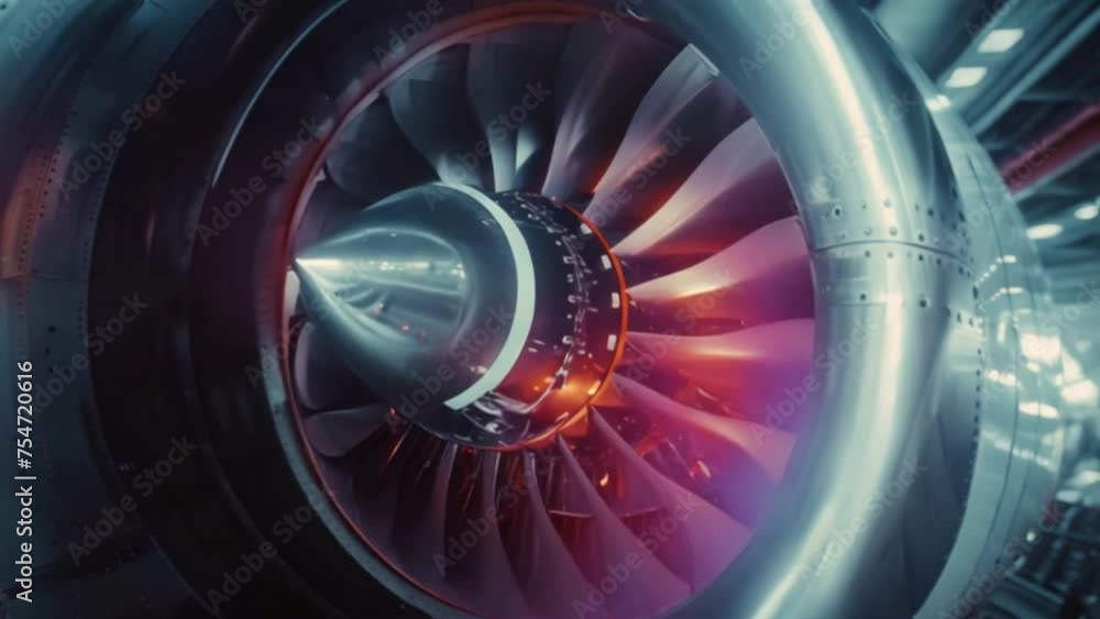 Fototapete view the airplane's turbine engine in flight by zooming in. an aerial view of the plane showing the 
