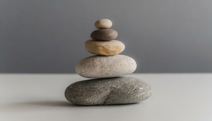 Fototapeta na wymiar Finding Stillness: Exploring Peace and Wellness Through Balanced Stone Stacks