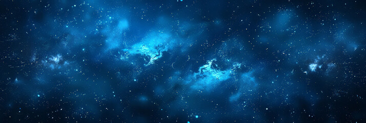 background with space sky, Clouds streak across the Milky Way, galaxy with stars on night starry sky Panorama view universe space,blue space galaxy , nebula, cosmos banner poster background  - obrazy, fototapety, plakaty