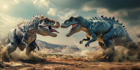 Dueling dinosaurs clash in desert