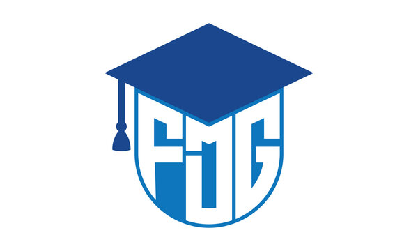 FDG initial letter academic logo design vector template. school college logo, university logo, graduation cap logo, institute logo, educational logo, library logo, teaching logo, book shop, varsity	