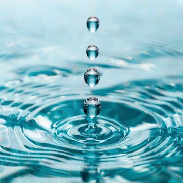 Water and bubbles on the blue water background