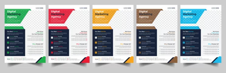 Deurstickers Modern Creative Corporate business, digital marketing agency flyer Brochure design, cover modern layout, annual report, poster, flyer in A4 template © MahammadFiruz