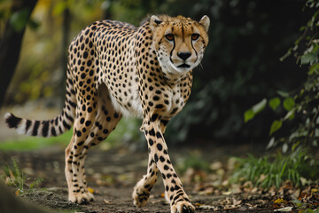 A full body shot of a Cheetah, animal