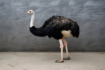 A full body shot of a Ostrich, animal