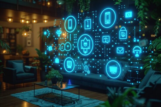 Smart Home ROI EV Electric Car Wallbox & Solar energy economics. Renewable Green Energy Leaf guard. PV House Automation security monitors IoT Real Estate Roofing Homeowner