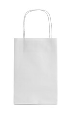 One paper bag isolated on white. Mockup for design