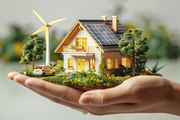 Navigating Towards a Sustainable Future: The Role of Solar Powered Cooling and Smart Home Technology in Eco Friendly Living - obrazy, fototapety, plakaty