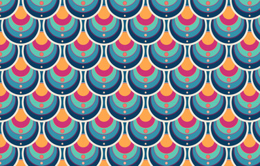 Geometric pattern, made of circles, multi-colored color